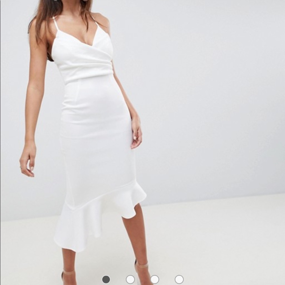 ASOS DESIGN scuba cami pephem midi dress size 2